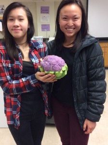 Whitney (maker of beets and beholder of the purple cauliflower) and Tiffany (FEEST volunteer)