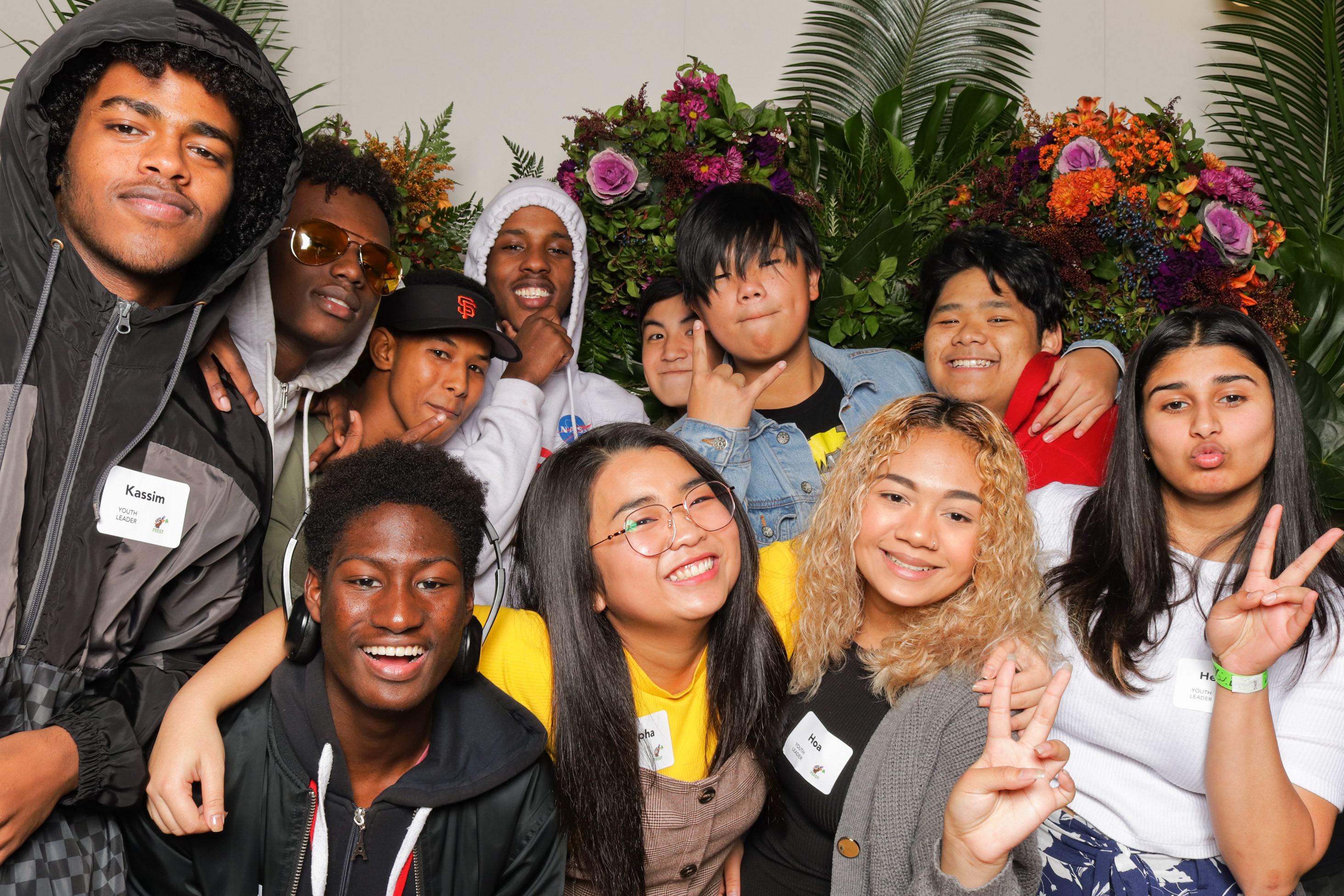 FEEST youth leaders in the photo booth at our Fresh Flavor party