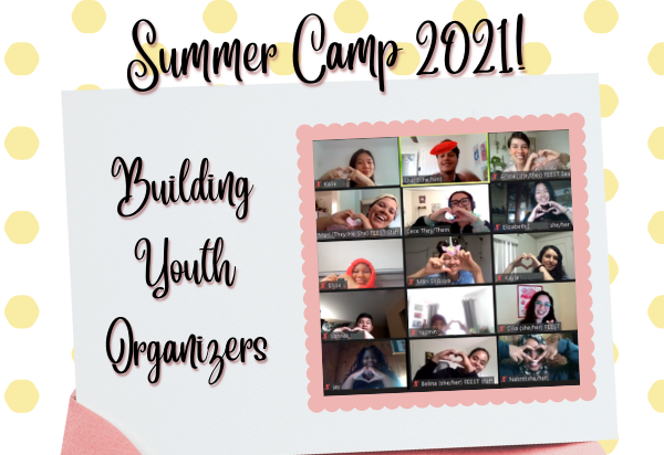 Image is a screen shot of youth at Summer Camp on Zoom!