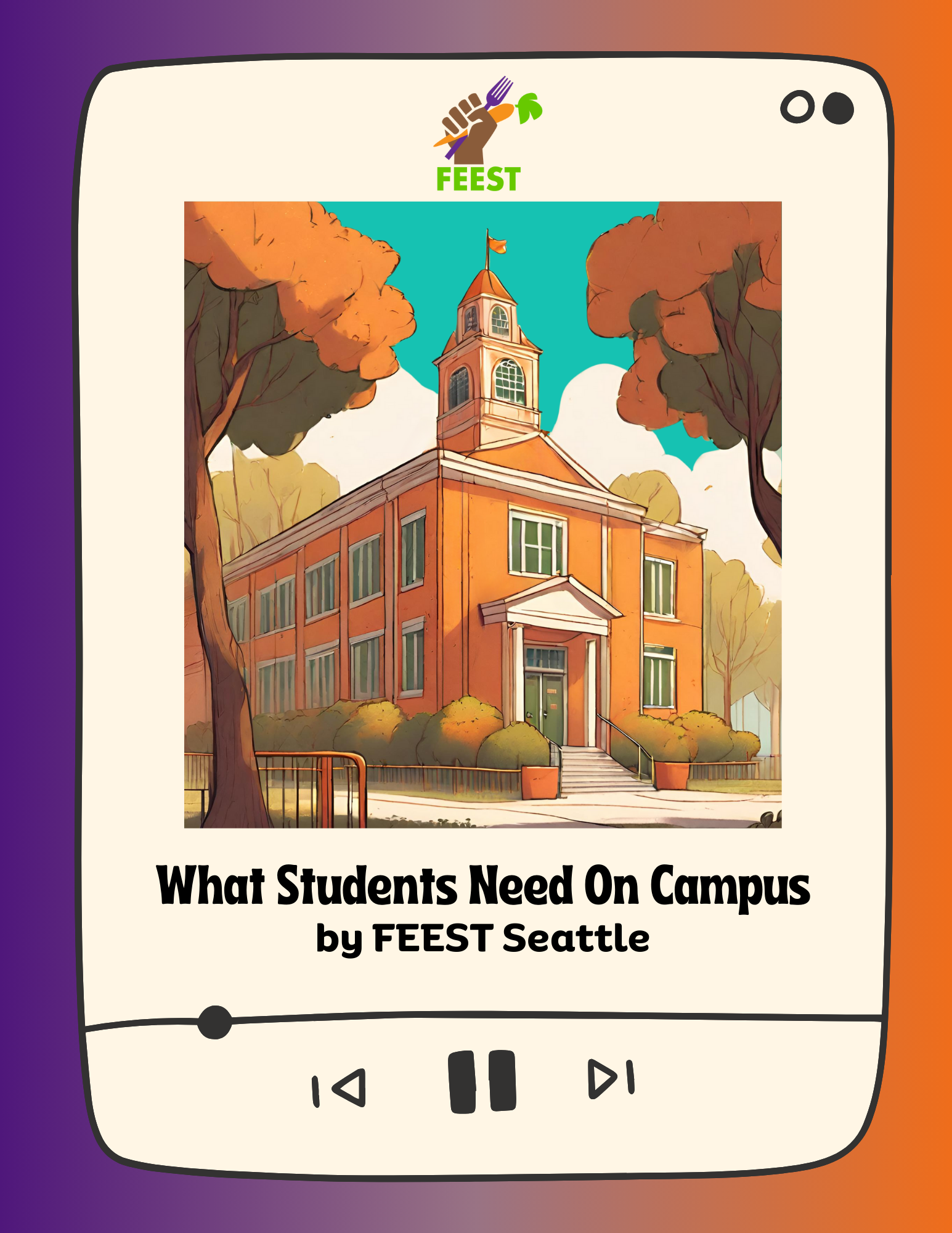 image is the Cover of FEEST's new infographic, What Students Need on Campus